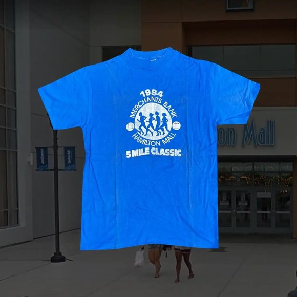 Vintage 1984 NJ Hamilton Mall 5 Mile Classic Tee - Picture 1 of 2